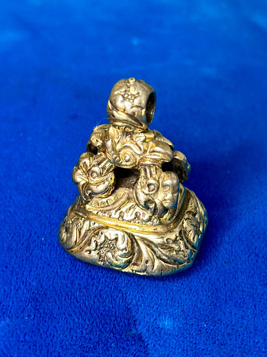 Antique Ornate Watch Fob (Chipped Crystal)